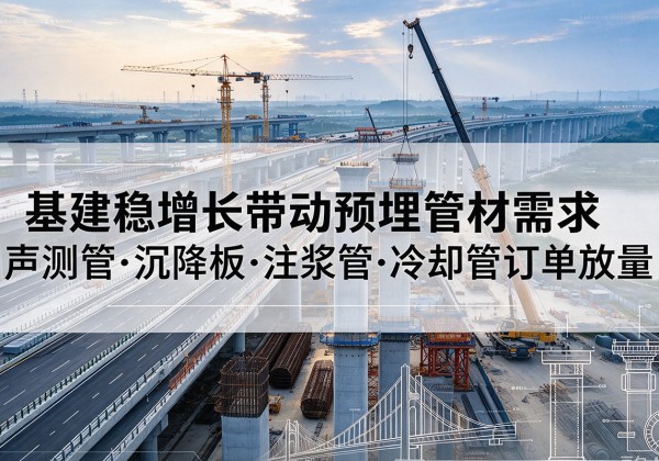 广州基建稳增长带动预埋监测管材需求，声测管、沉降板、注浆管订单持续放量